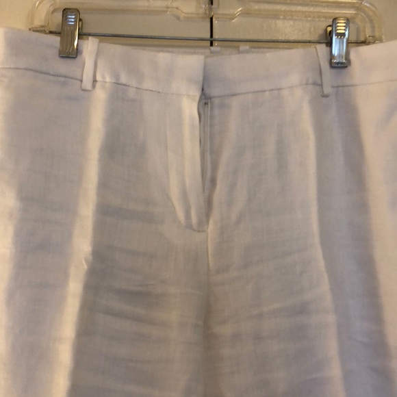J. Crew size 10 white linen wide cropped pants - Picture 3 of 7